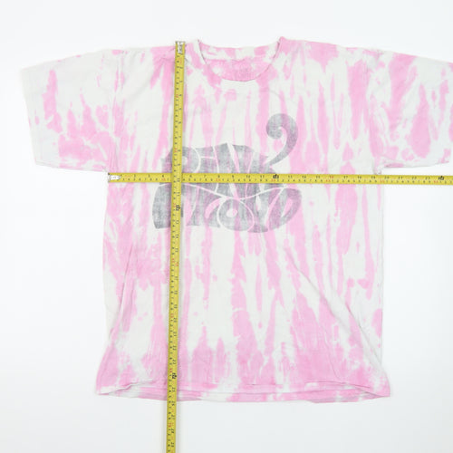 Pink Floyd Womens Pink Tie Dye Cotton T-Shirt Size S