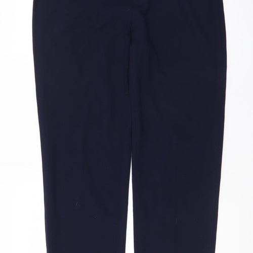 Marks and Spencer Women Dark Navy Trousers Size 12 Long Polyester Viscose Blend