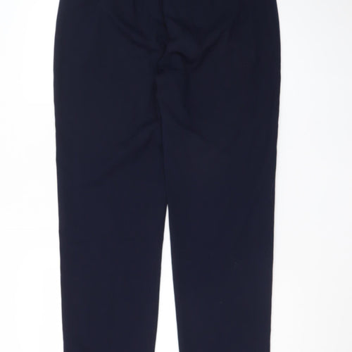 Marks and Spencer Women Dark Navy Trousers Size 12 Long Polyester Viscose Blend