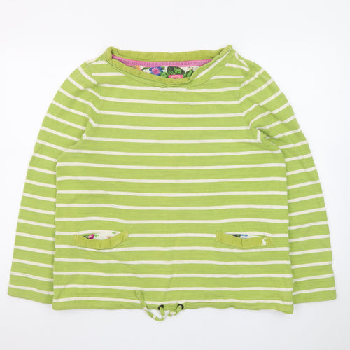 Joules Womens Green Striped Long Sleeve Cotton Top Size 14