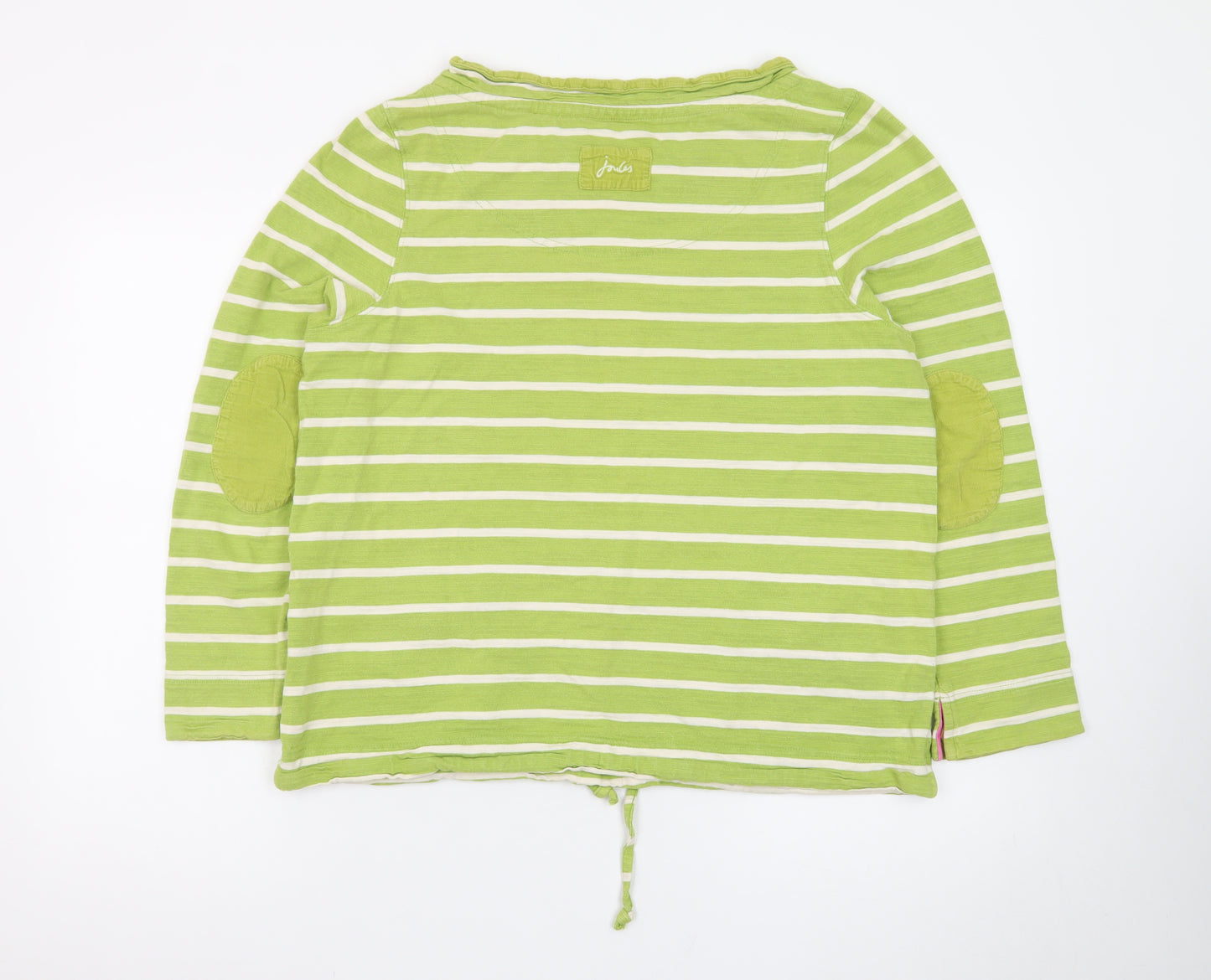 Joules Womens Green Striped Long Sleeve Cotton Top Size 14
