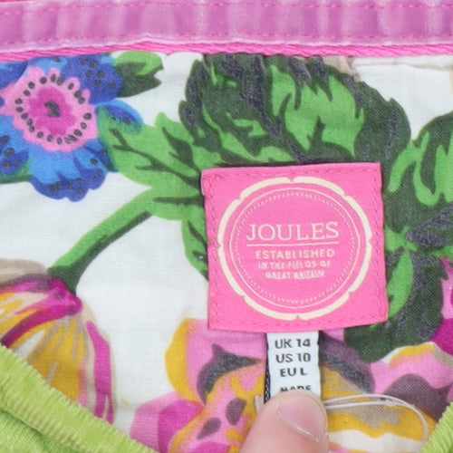 Joules Womens Green Striped Long Sleeve Cotton Top Size 14
