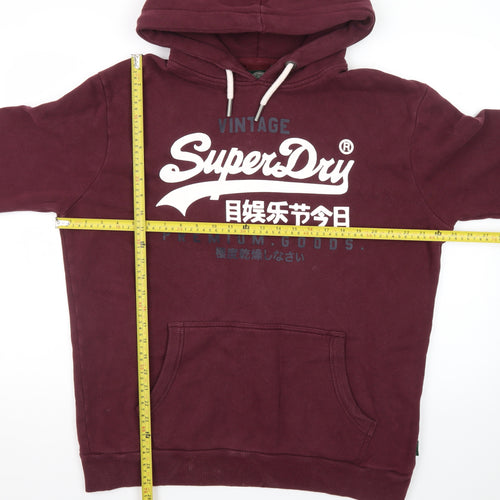 Superdry Men's Red 2XL Pullover Hoodie Vintage Graphic Print