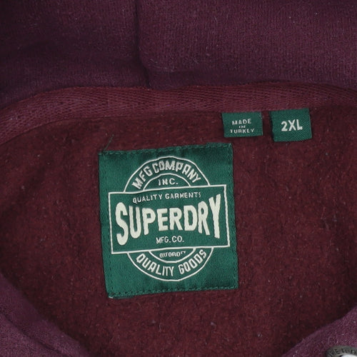 Superdry Men's Red 2XL Pullover Hoodie Vintage Graphic Print