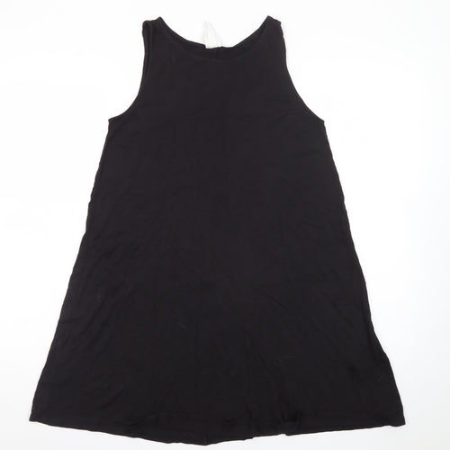 H&M Women Black A-Line Sleeveless Scoop Neck Viscose Dress XS