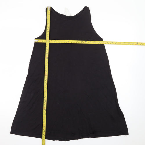 H&M Women Black A-Line Sleeveless Scoop Neck Viscose Dress XS