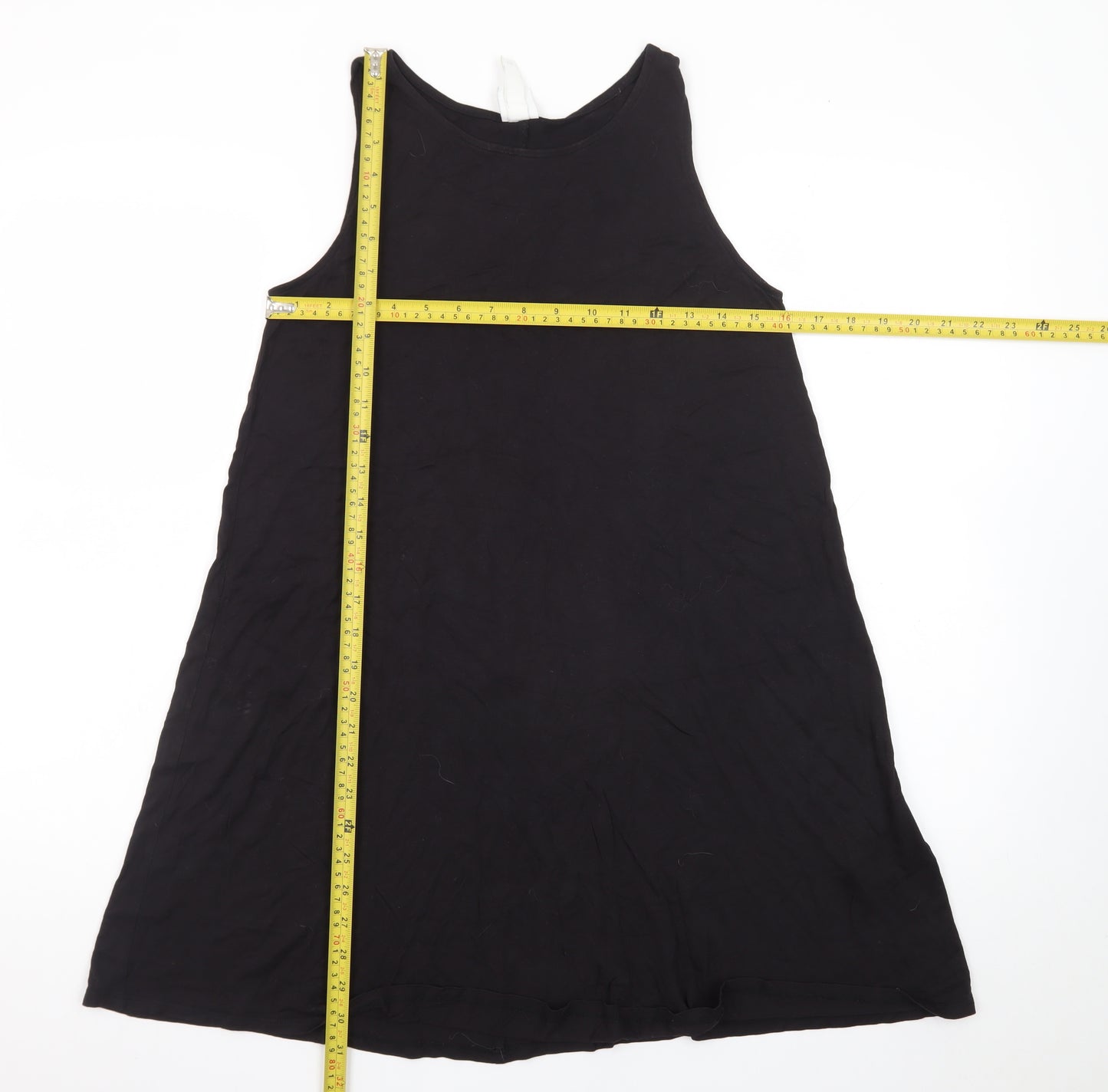 H&M Women Black A-Line Sleeveless Scoop Neck Viscose Dress XS
