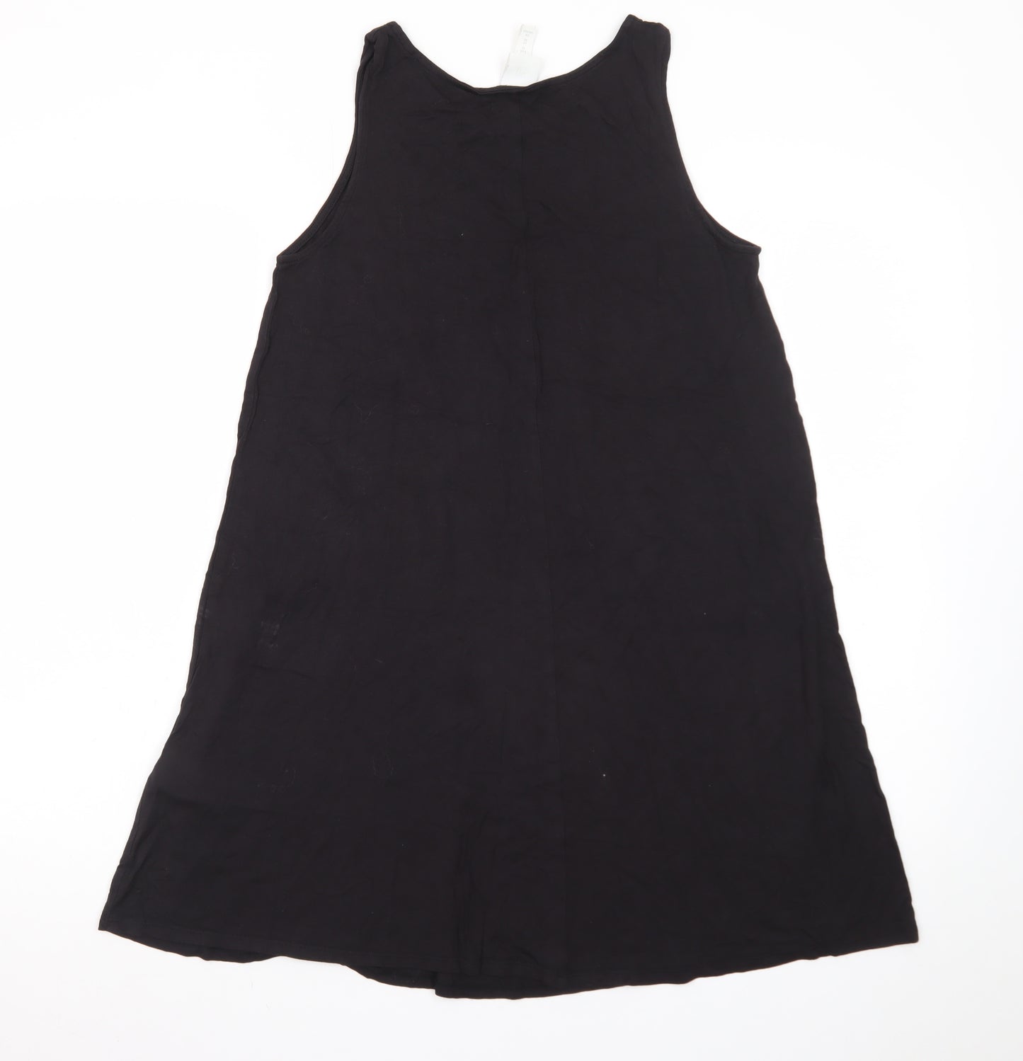 H&M Women Black A-Line Sleeveless Scoop Neck Viscose Dress XS