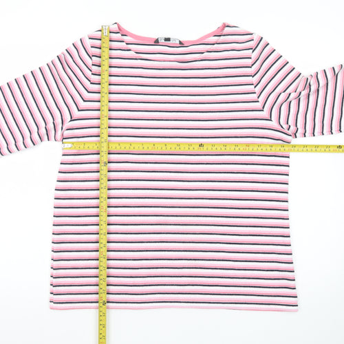 Bonmarché Women’s Pink Striped 3/4 Sleeve Jersey T-Shirt Size 16