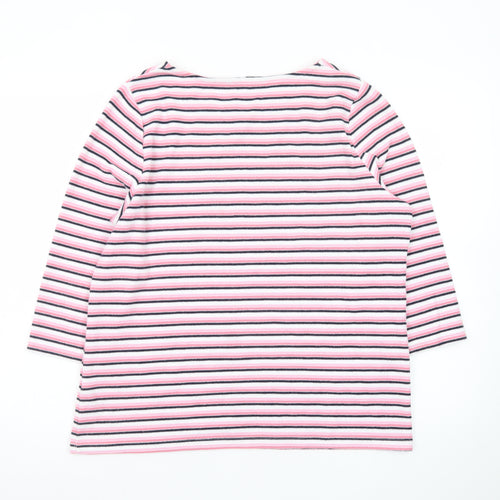 Bonmarché Women’s Pink Striped 3/4 Sleeve Jersey T-Shirt Size 16