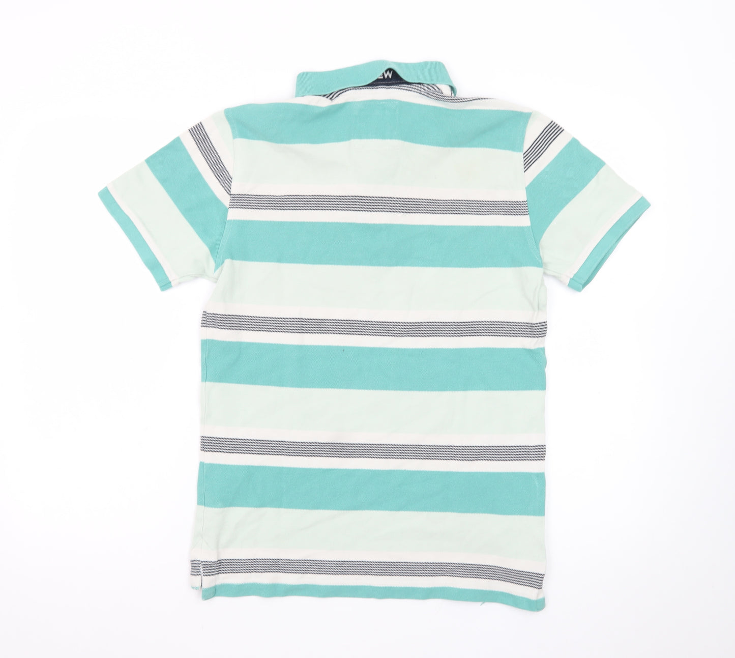 Crew Clothing Company Men's Green Striped Cotton Polo Shirt Size S