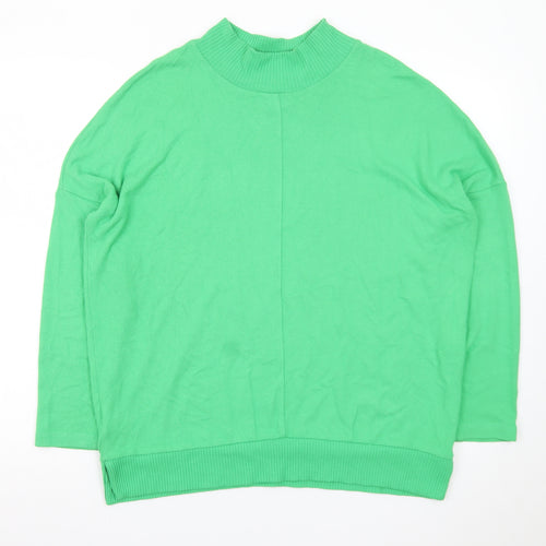 Next Women's Green Mock Neck Relaxed Fit Pullover Jumper M