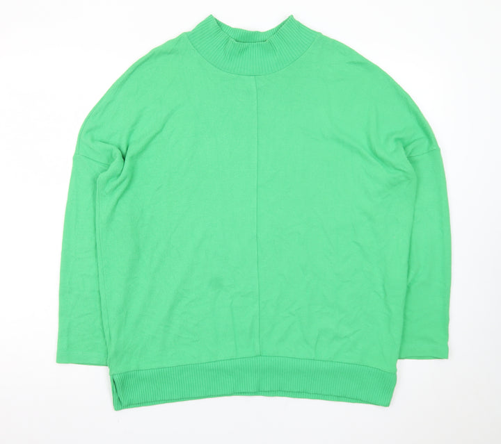 Next Women's Green Mock Neck Relaxed Fit Pullover Jumper M