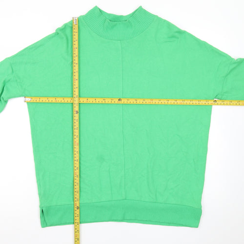 Next Women's Green Mock Neck Relaxed Fit Pullover Jumper M