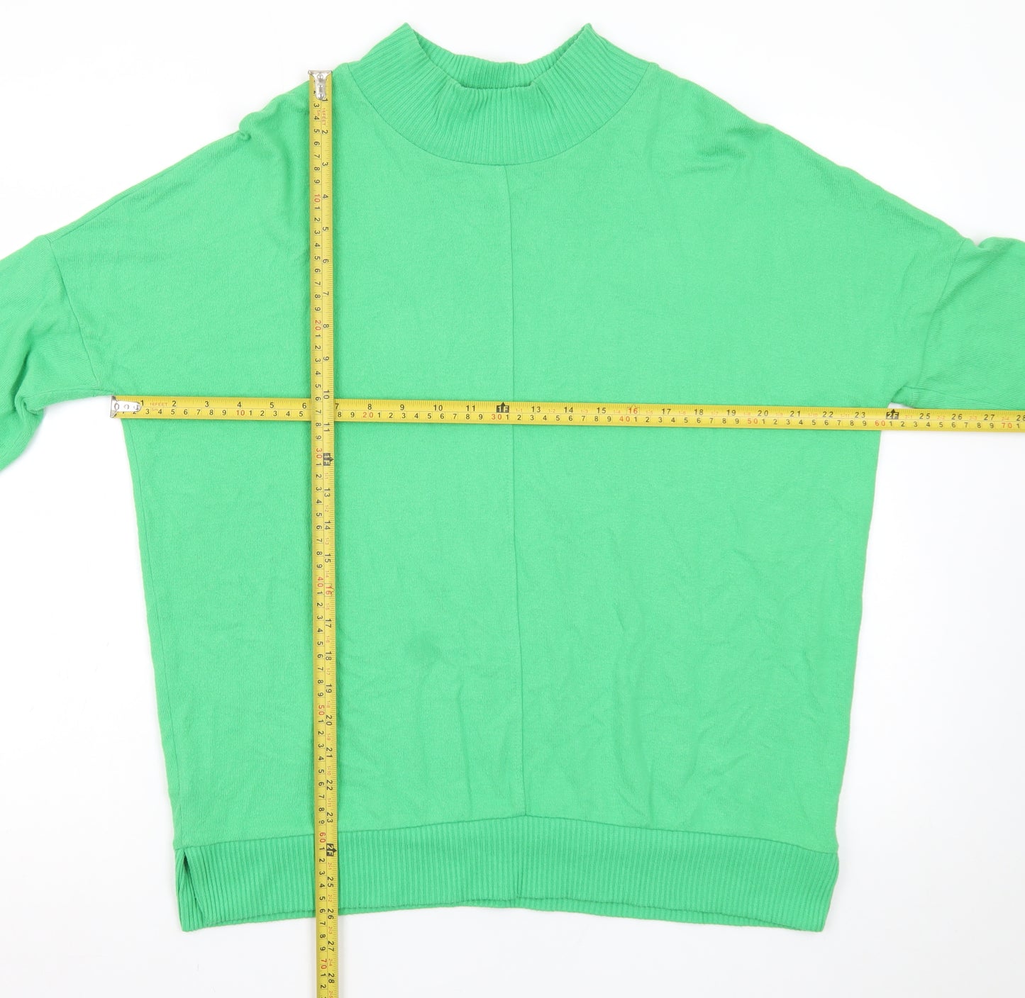 Next Women's Green Mock Neck Relaxed Fit Pullover Jumper M