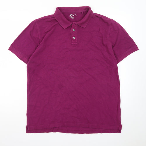 AW85 Men’s Purple Regular Fit Cotton Short Sleeve Polo Shirt XL