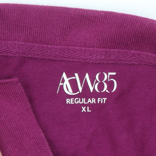 AW85 Men’s Purple Regular Fit Cotton Short Sleeve Polo Shirt XL