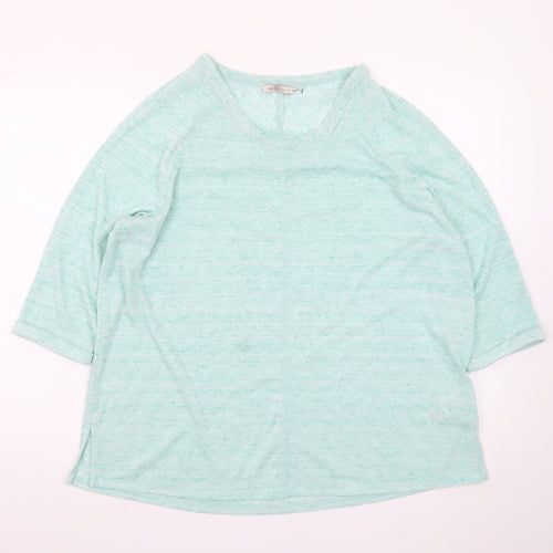 Marks and Spencer Women's Green Relaxed 3/4 Sleeve Basic T-Shirt Size 20