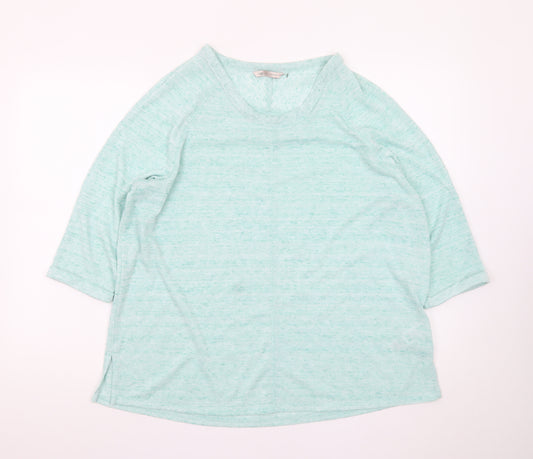 Marks and Spencer Women's Green Relaxed 3/4 Sleeve Basic T-Shirt Size 20