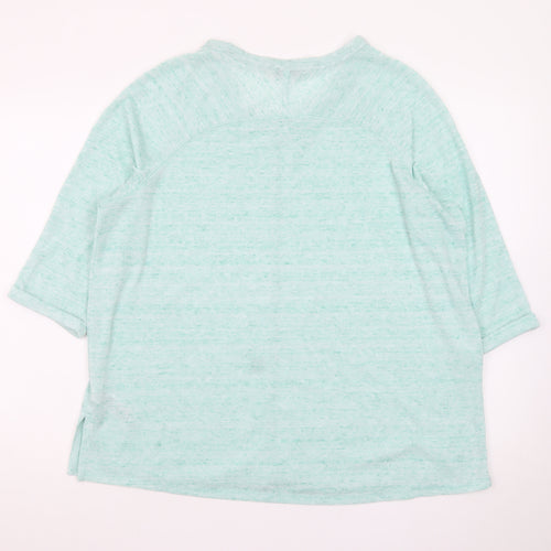 Marks and Spencer Women's Green Relaxed 3/4 Sleeve Basic T-Shirt Size 20