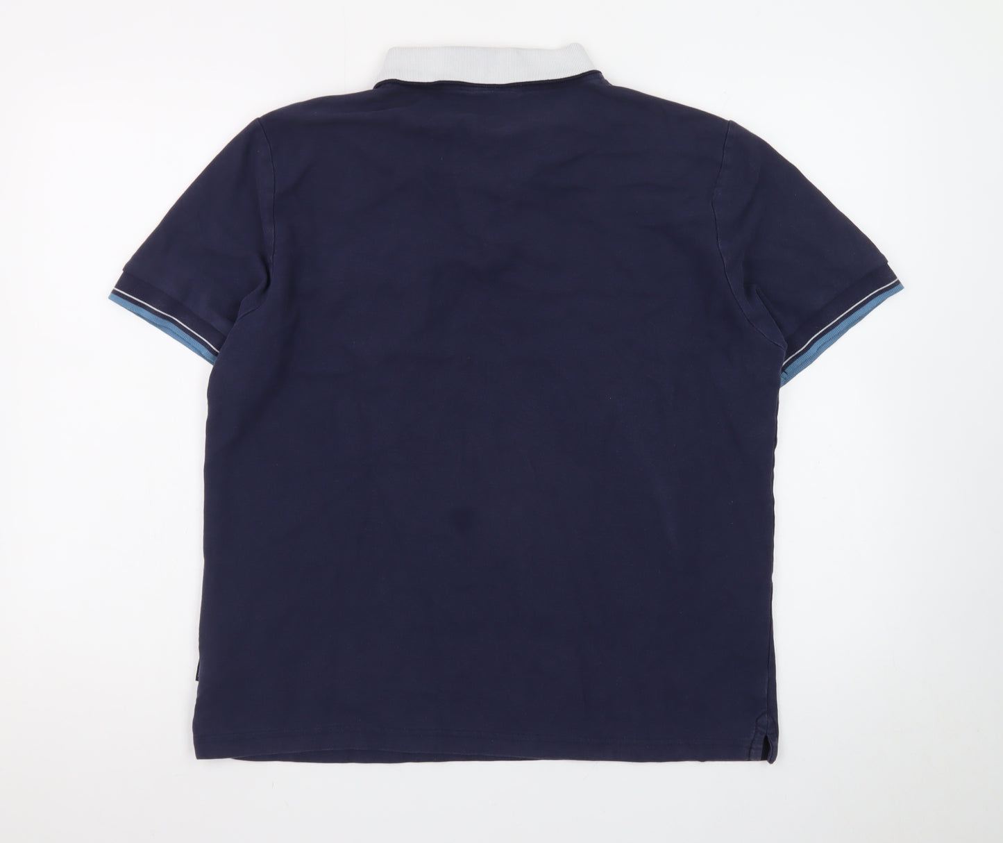 Ben Sherman Men's Blue Cotton Short Sleeve Polo Shirt L