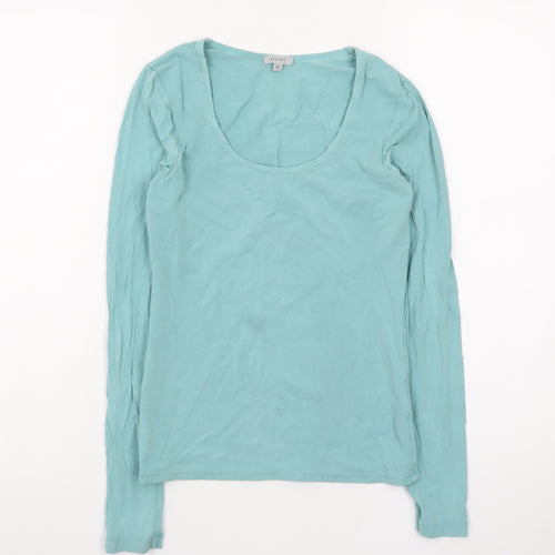 Jigsaw Women's Blue XS Long Sleeve Cotton Basic Top