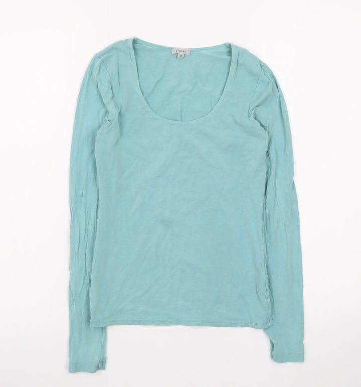 Jigsaw Women's Blue XS Long Sleeve Cotton Basic Top
