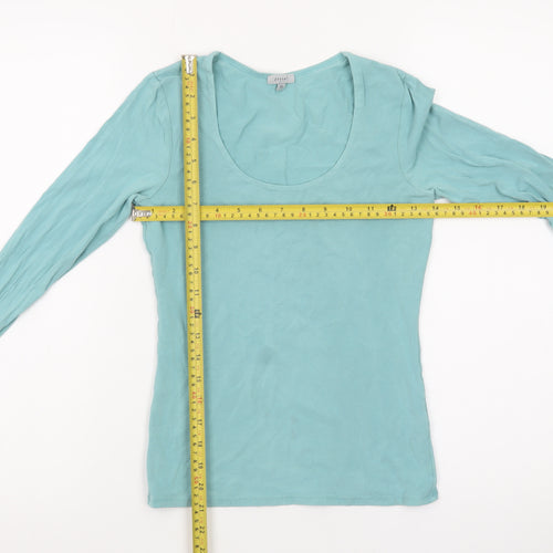 Jigsaw Women's Blue XS Long Sleeve Cotton Basic Top