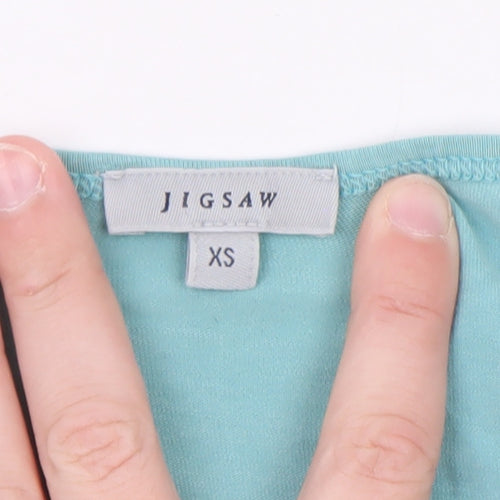 Jigsaw Women's Blue XS Long Sleeve Cotton Basic Top