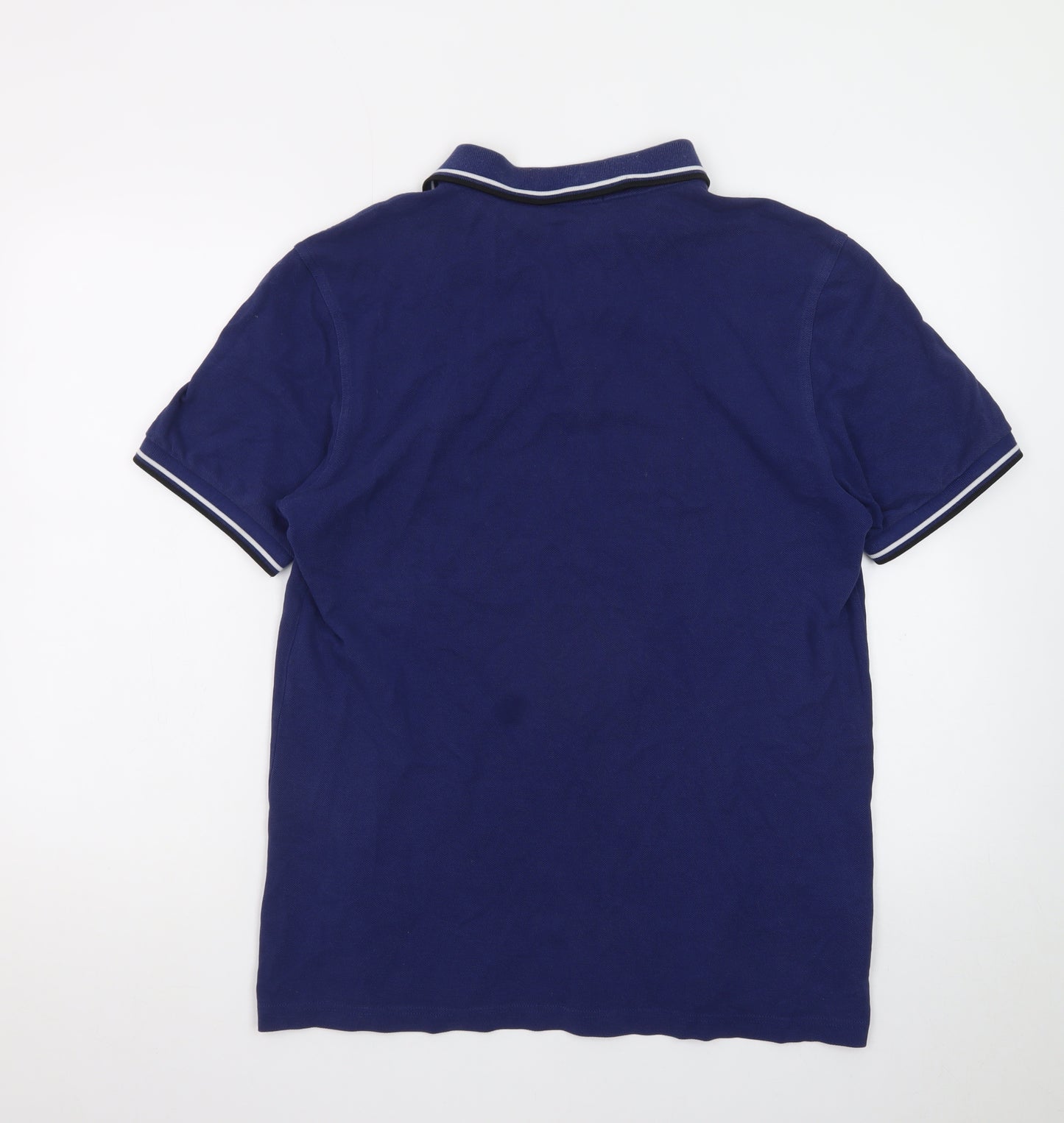 Fred Perry Men's Blue Cotton Polo Shirt L Short Sleeve Classic Fit