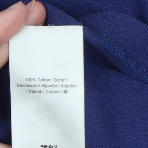 Fred Perry Men's Blue Cotton Polo Shirt L Short Sleeve Classic Fit