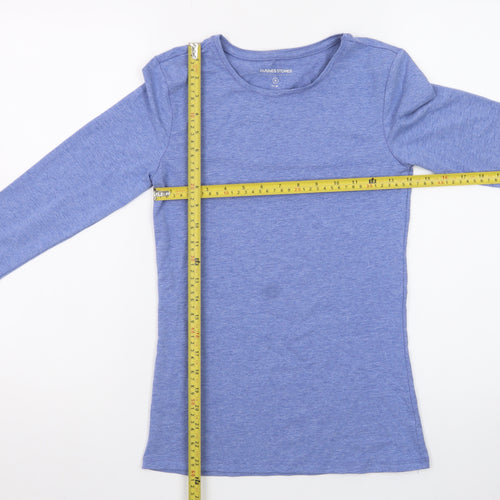 Dunnes Stores Women’s Blue Long Sleeve Basic Cotton T-Shirt Size 8
