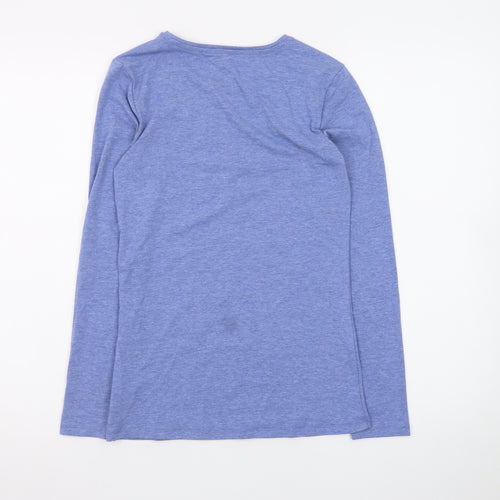 Dunnes Stores Women’s Blue Long Sleeve Basic Cotton T-Shirt Size 8