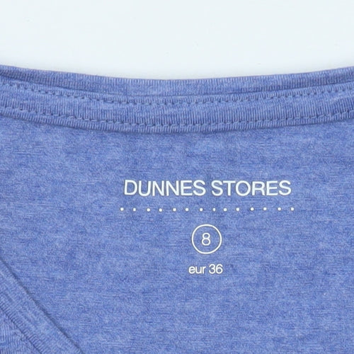 Dunnes Stores Women’s Blue Long Sleeve Basic Cotton T-Shirt Size 8