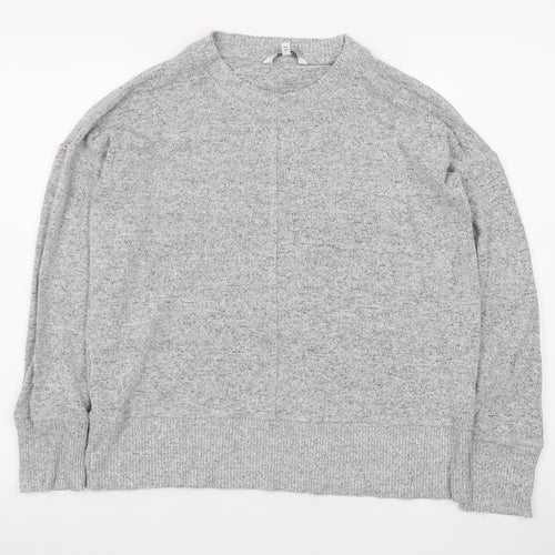Next Women’s Grey Knit Long Sleeve Crew Neck Basic Top Size 14P