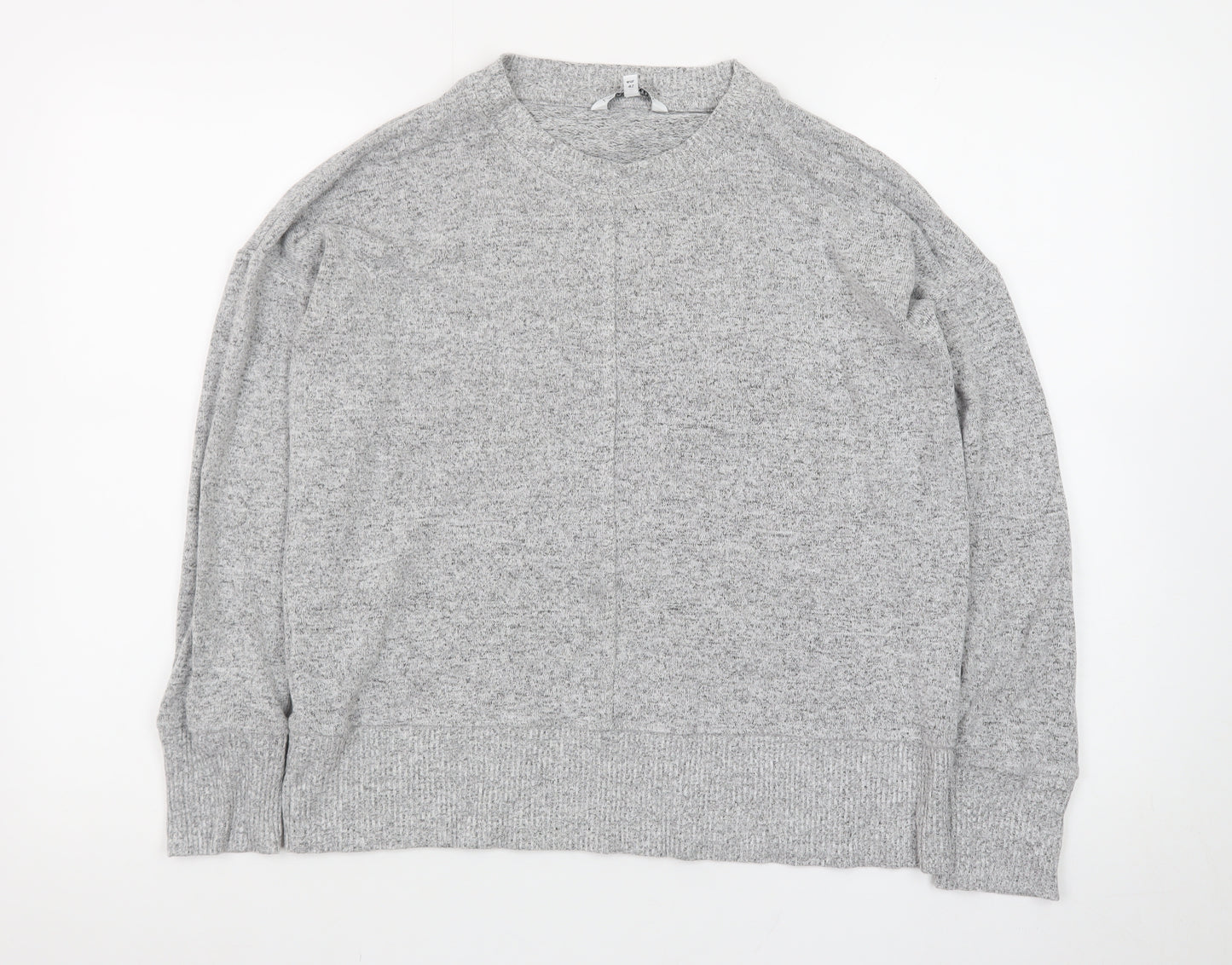 Next Women’s Grey Knit Long Sleeve Crew Neck Basic Top Size 14P