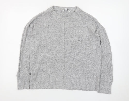 Next Women’s Grey Knit Long Sleeve Crew Neck Basic Top Size 14P