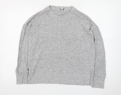 Next Women’s Grey Knit Long Sleeve Crew Neck Basic Top Size 14P