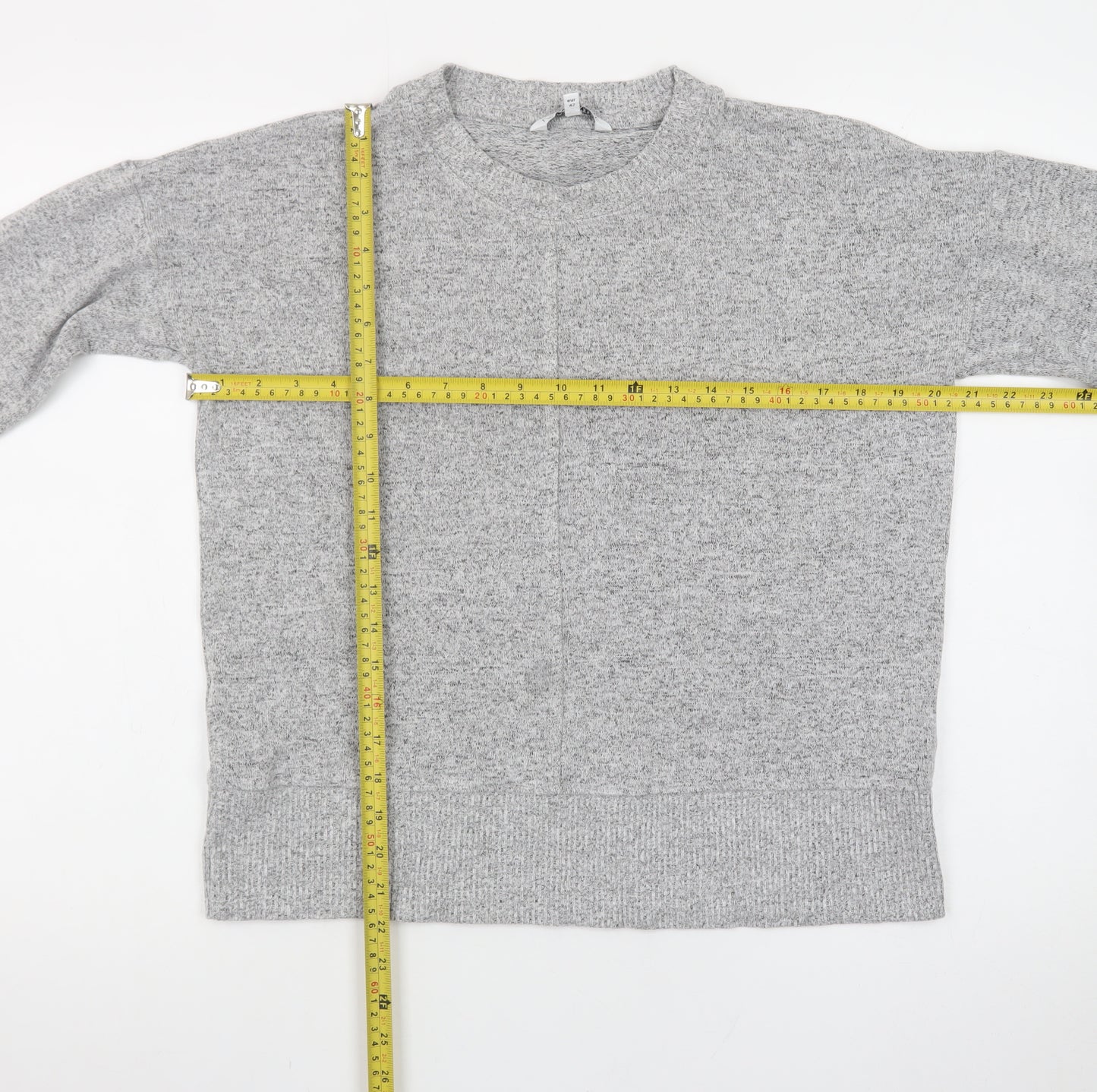 Next Women’s Grey Knit Long Sleeve Crew Neck Basic Top Size 14P