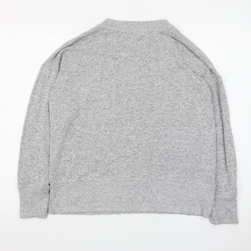 Next Women’s Grey Knit Long Sleeve Crew Neck Basic Top Size 14P