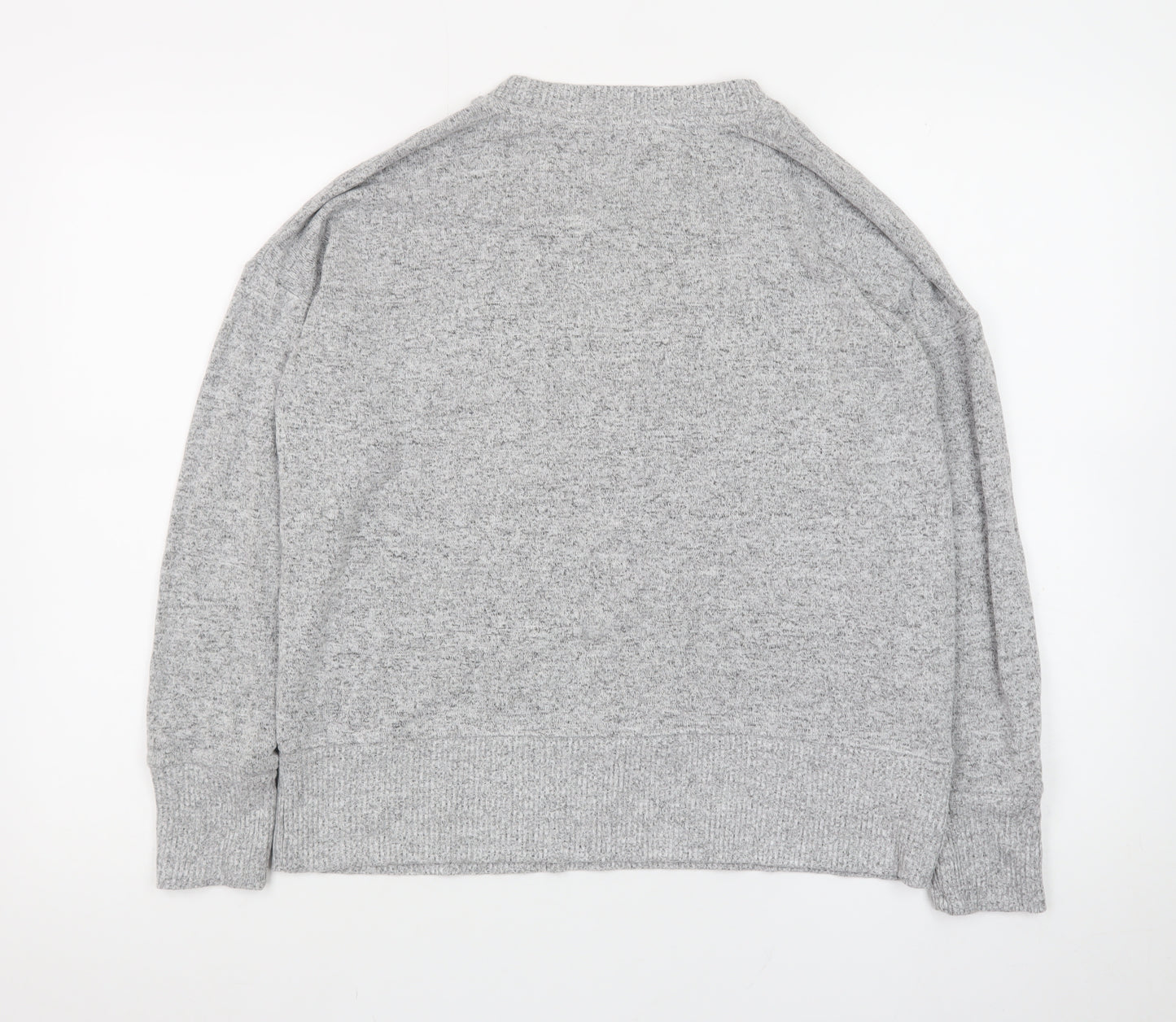 Next Women’s Grey Knit Long Sleeve Crew Neck Basic Top Size 14P