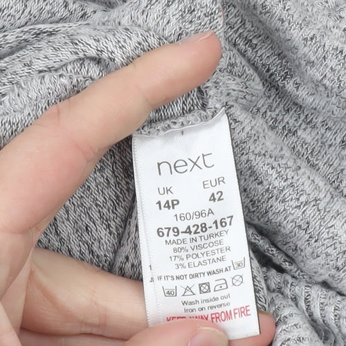 Next Women’s Grey Knit Long Sleeve Crew Neck Basic Top Size 14P
