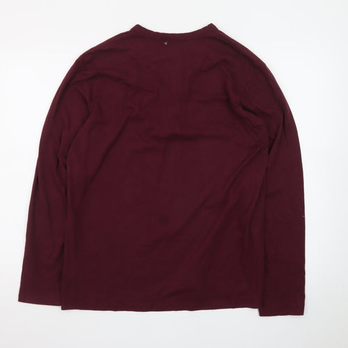 Eddie Bauer Men’s Red Long Sleeve Henley T-Shirt Size M Cotton Blend