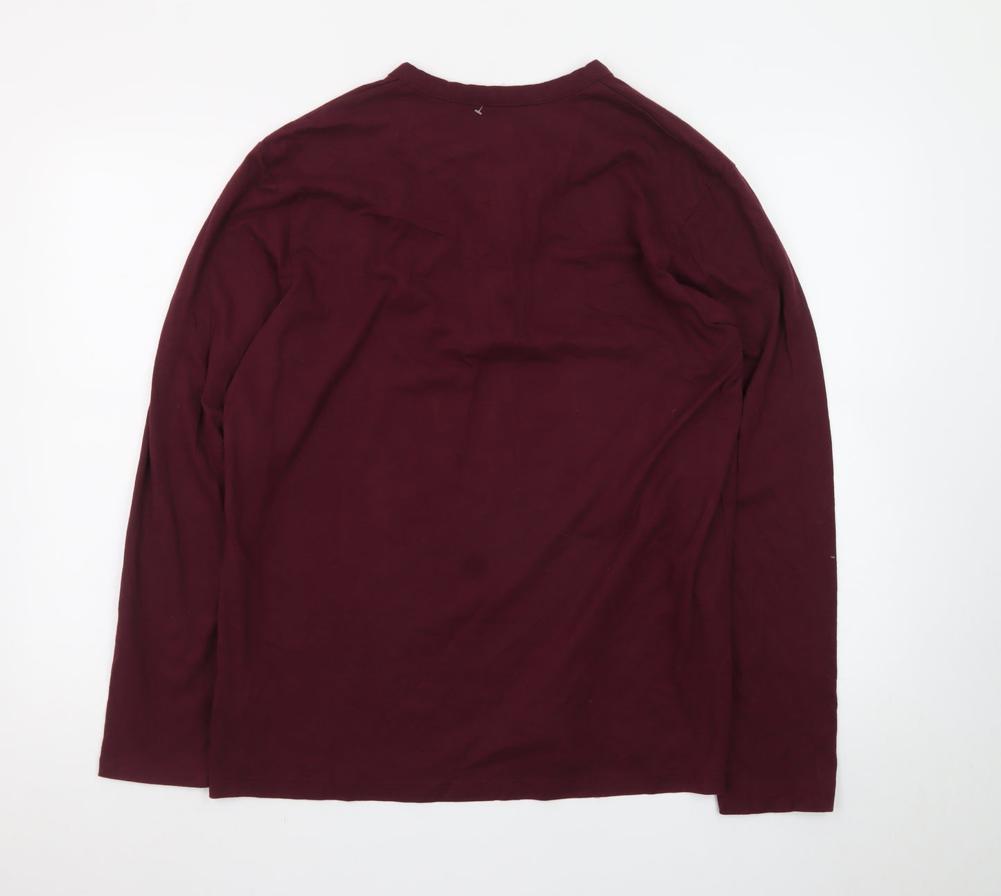 Eddie Bauer Men’s Red Long Sleeve Henley T-Shirt Size M Cotton Blend