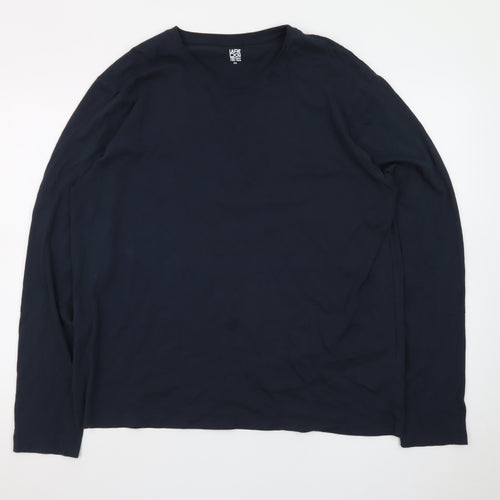 La Redoute Collections Men’s Blue 2XL Long Sleeve Cotton T-Shirt