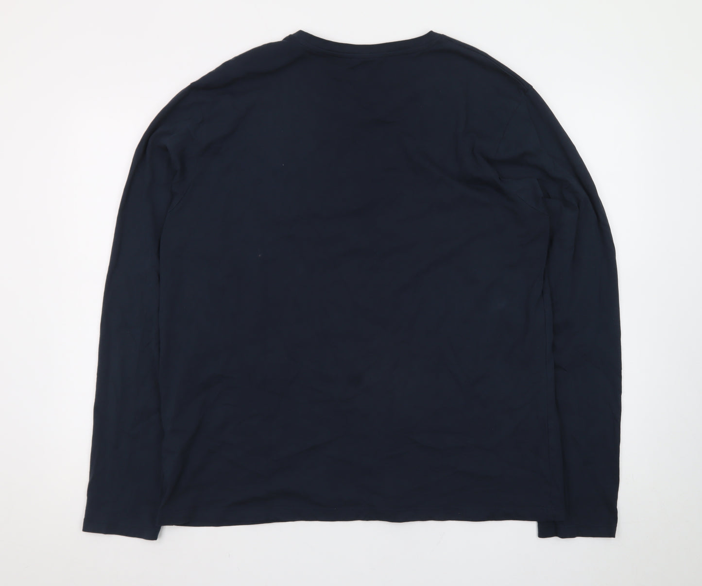 La Redoute Collections Men’s Blue 2XL Long Sleeve Cotton T-Shirt