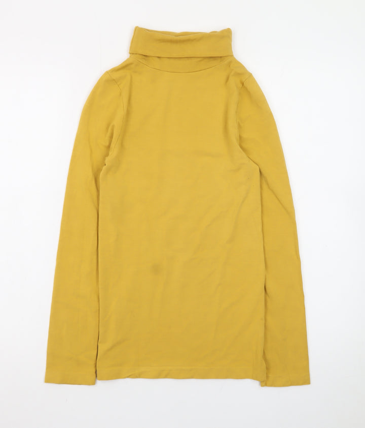 Poof! Women's Yellow Roll Neck Long Sleeve Stretch Top Size S