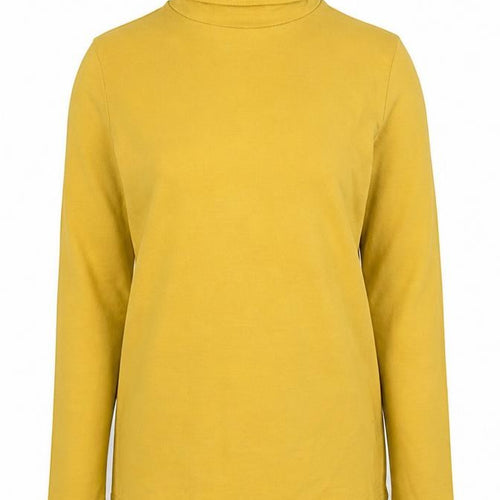 Poof! Women's Yellow Roll Neck Long Sleeve Stretch Top Size S
