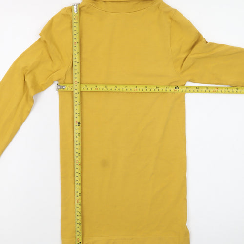 Poof! Women's Yellow Roll Neck Long Sleeve Stretch Top Size S