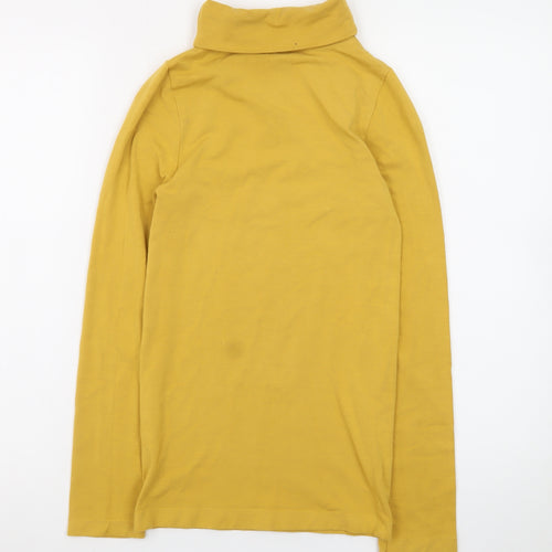 Poof! Women's Yellow Roll Neck Long Sleeve Stretch Top Size S